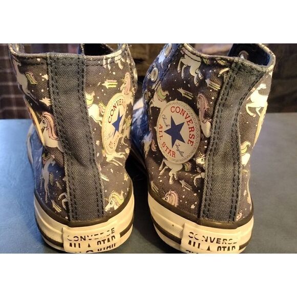 Converse Shoes Youth 2 Unicorn Chuck Taylor All Star High 666201C Blue Fabric - Picture 4 of 6